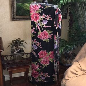 Black with flowers Long formal wear skirt\slacks.
